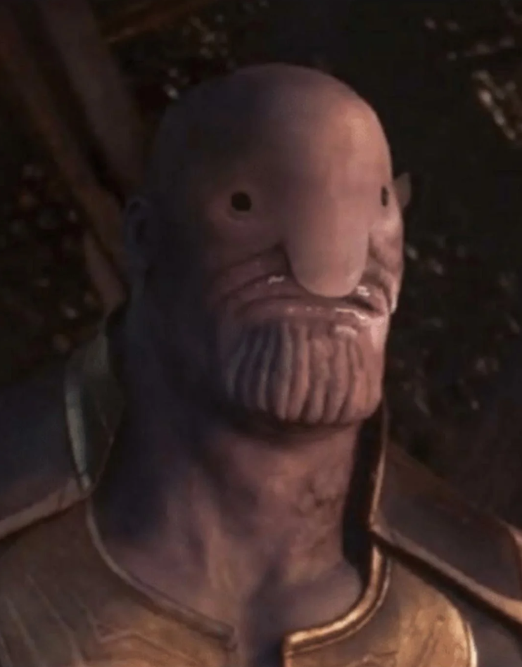 Thanos with blobfish head